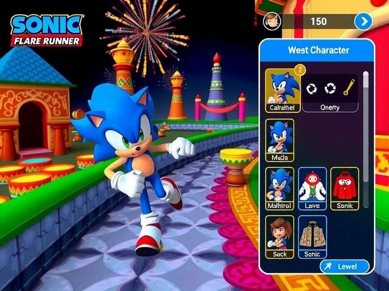 Sonic Flare Runner Diwali special level with fireworks and traditional decorations